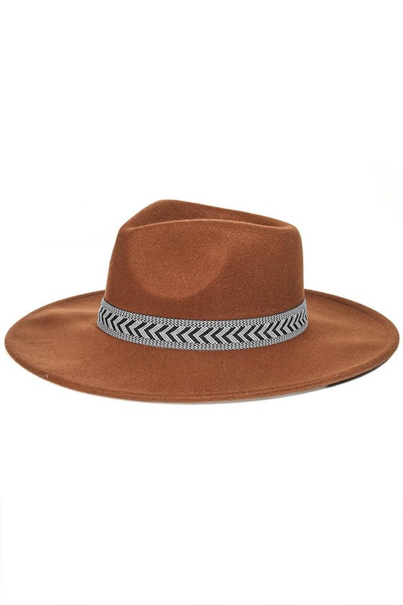 Camel Brown Chevron Band Hat