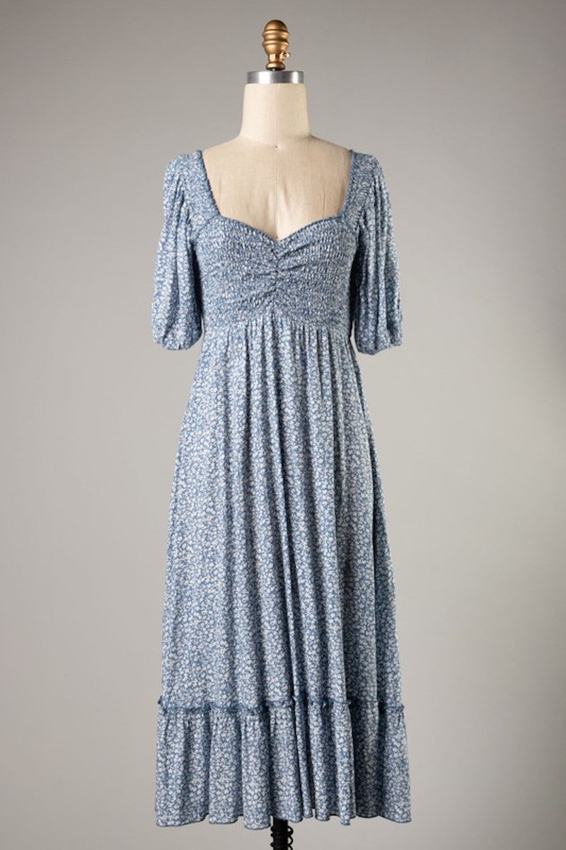 Carol's Blue floral Midi
