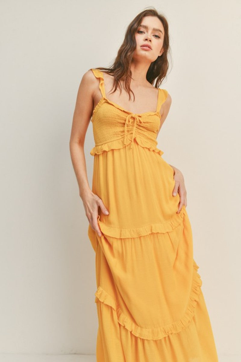 Mustard smock maxi
