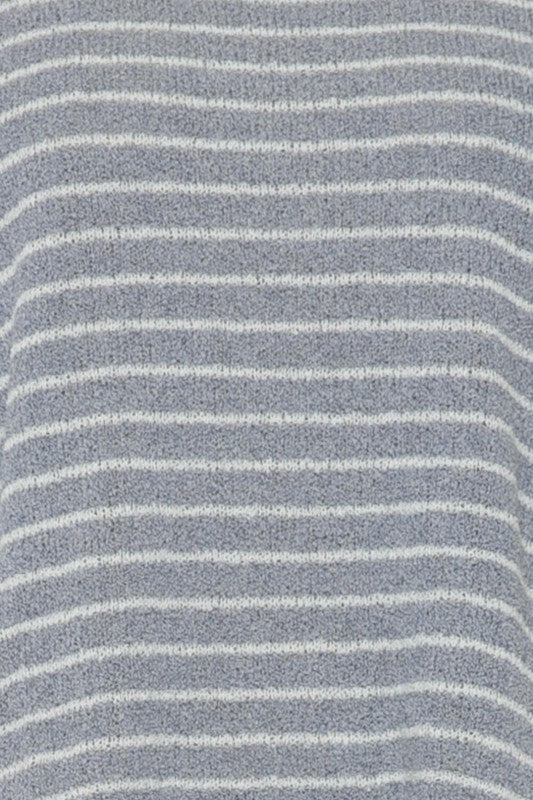 Striped Side Slit Sweater Top