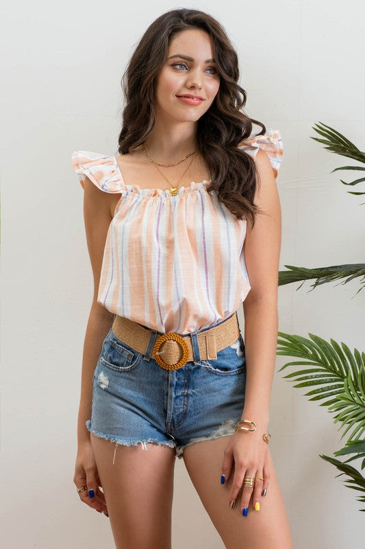 Peaches Vertical Stripes Top