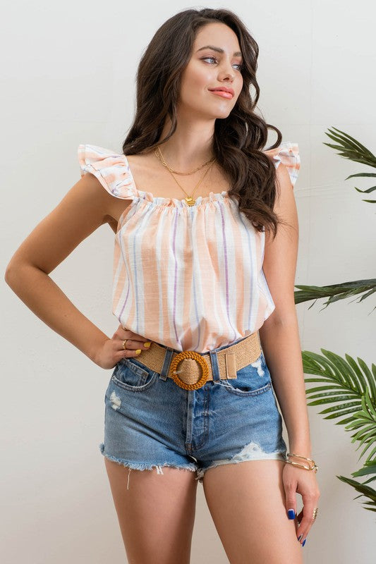 Peaches Vertical Stripes Top