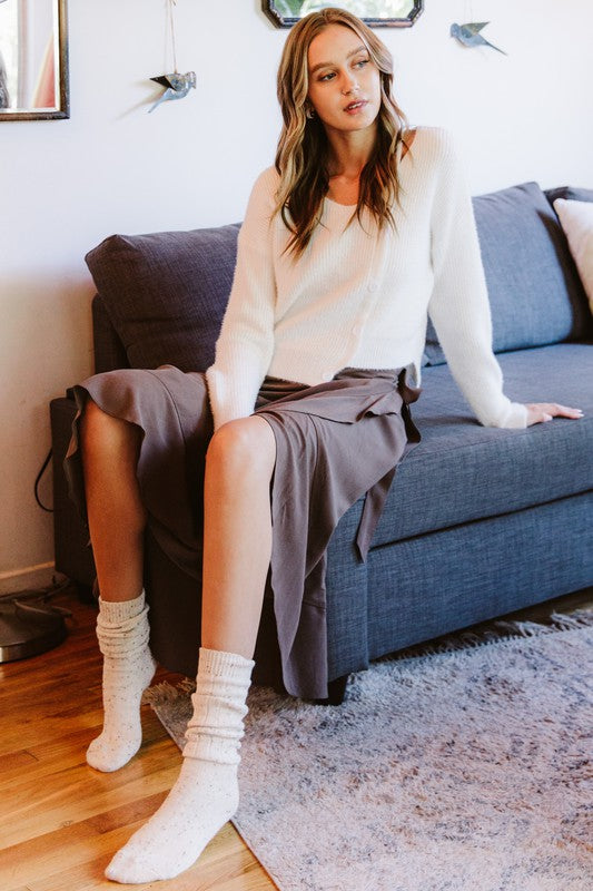 Unbalanced V-Neck Sweater Top