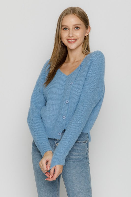 Unbalanced V-Neck Sweater Top