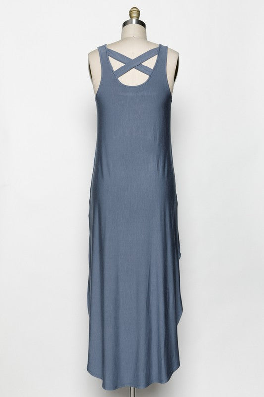 Slate Blue Criss Cross Maxi