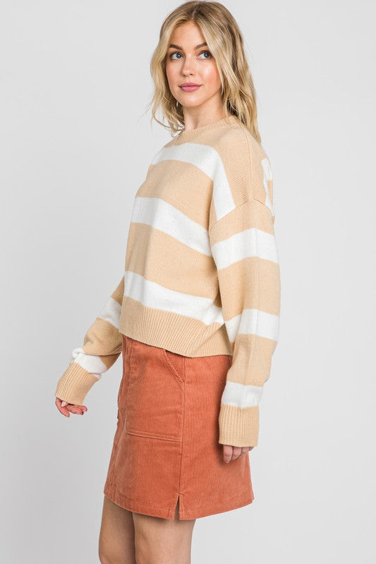 Mellow Striped Crew Neck Sweater