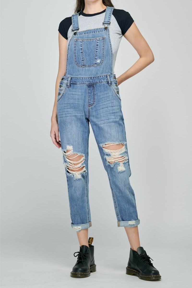 Distressed dungarees hot sale