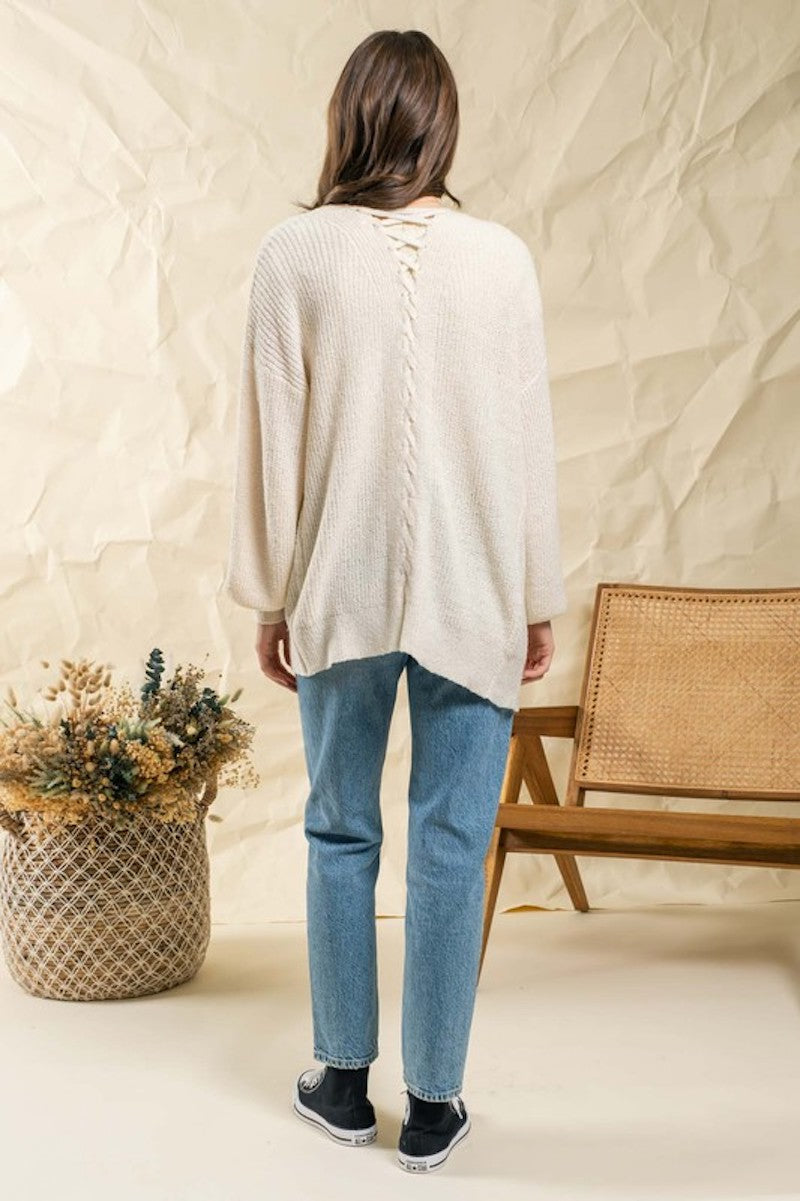 Cream Criss Cross Cardigan