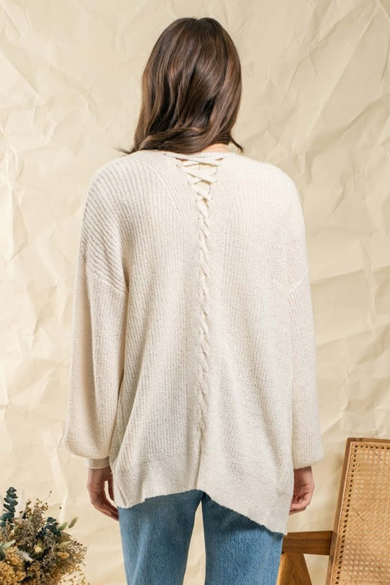 Cream Criss Cross Cardigan