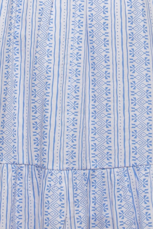 White Blue print dress