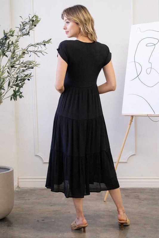 Brittany's Black button Midi