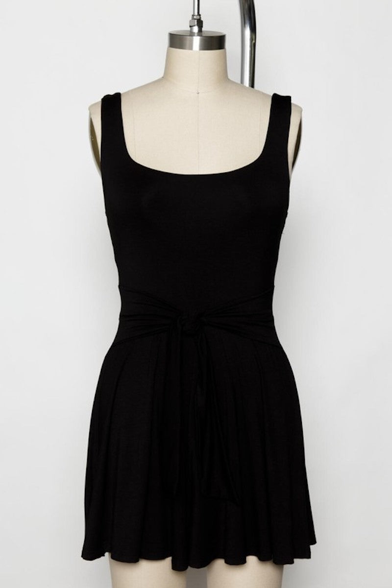 Black Front Tie Romper