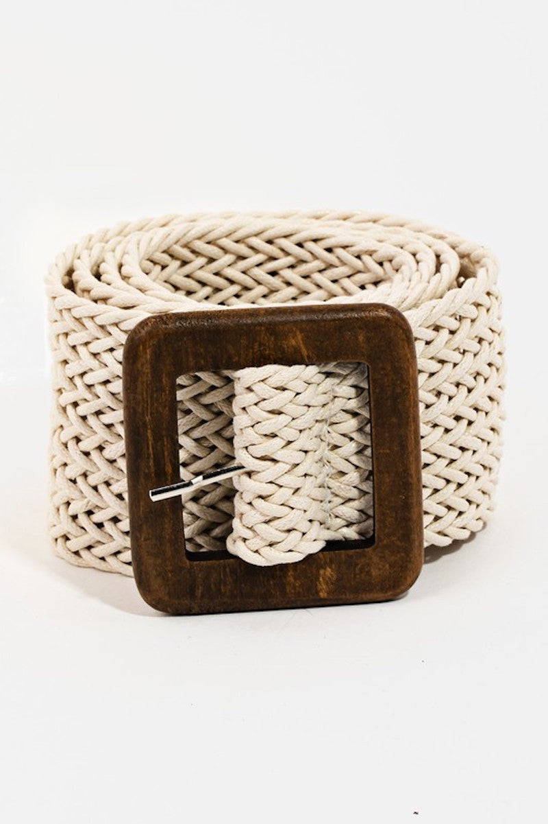 Wooden Square Ivory Belt