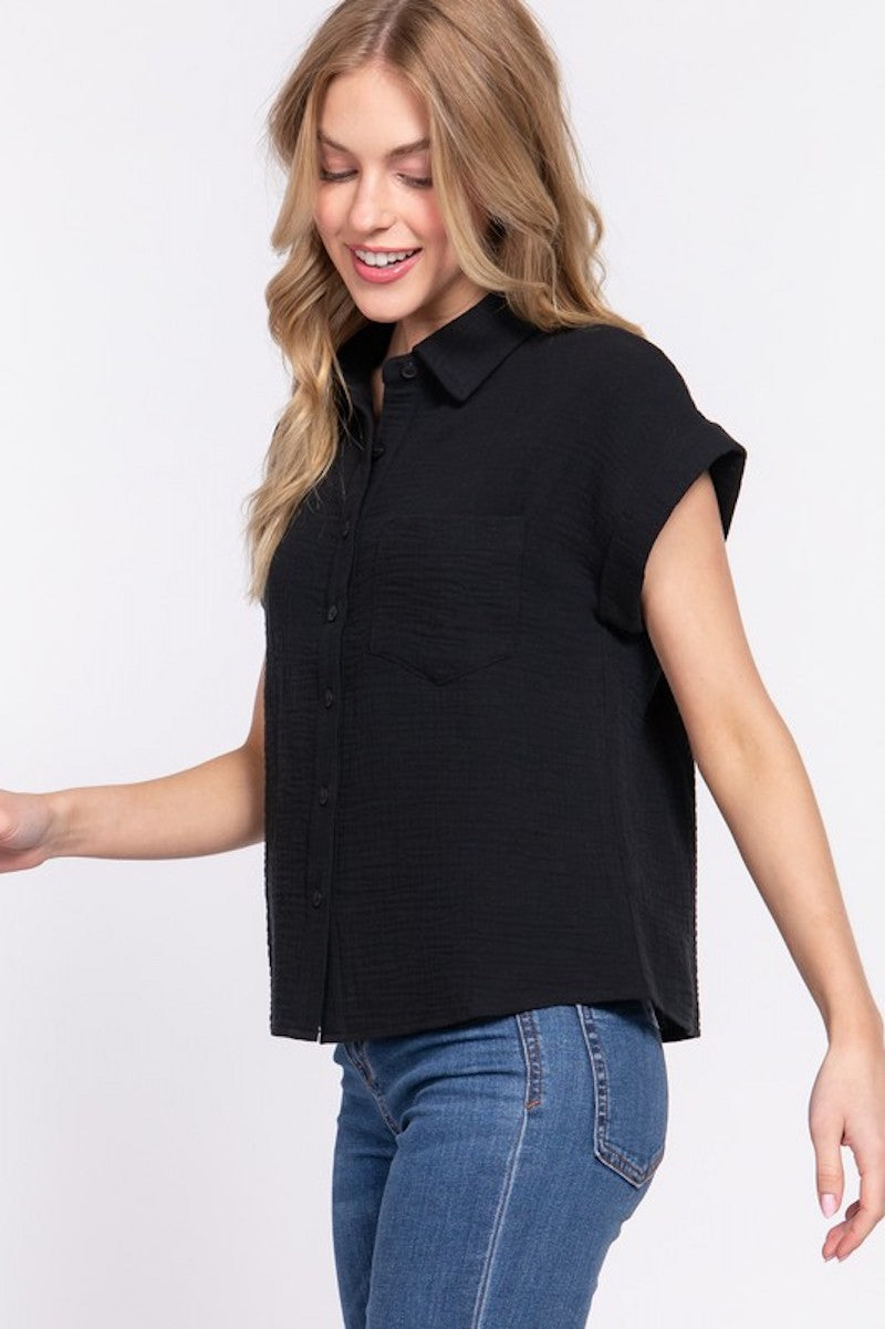Black Gauze Blouse