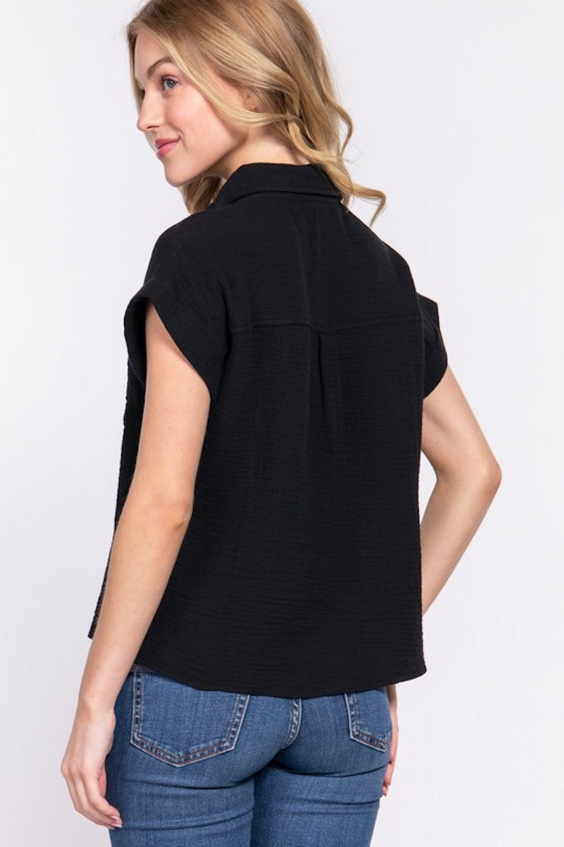 Black Gauze Blouse
