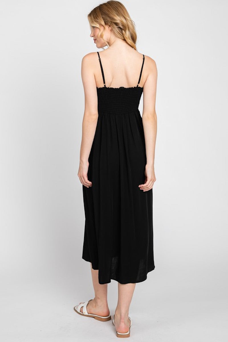 Sadie's Sleek Midi Dress in Black or Hunter Green