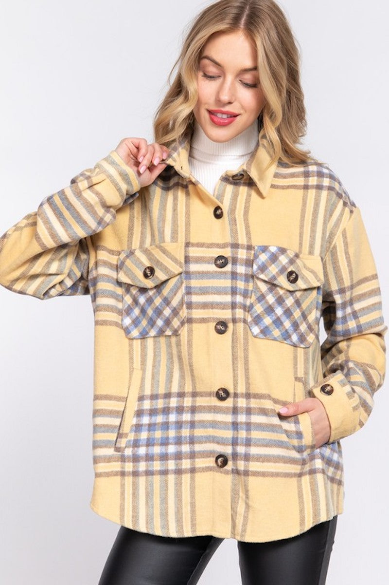 Yellow plaid Shacket