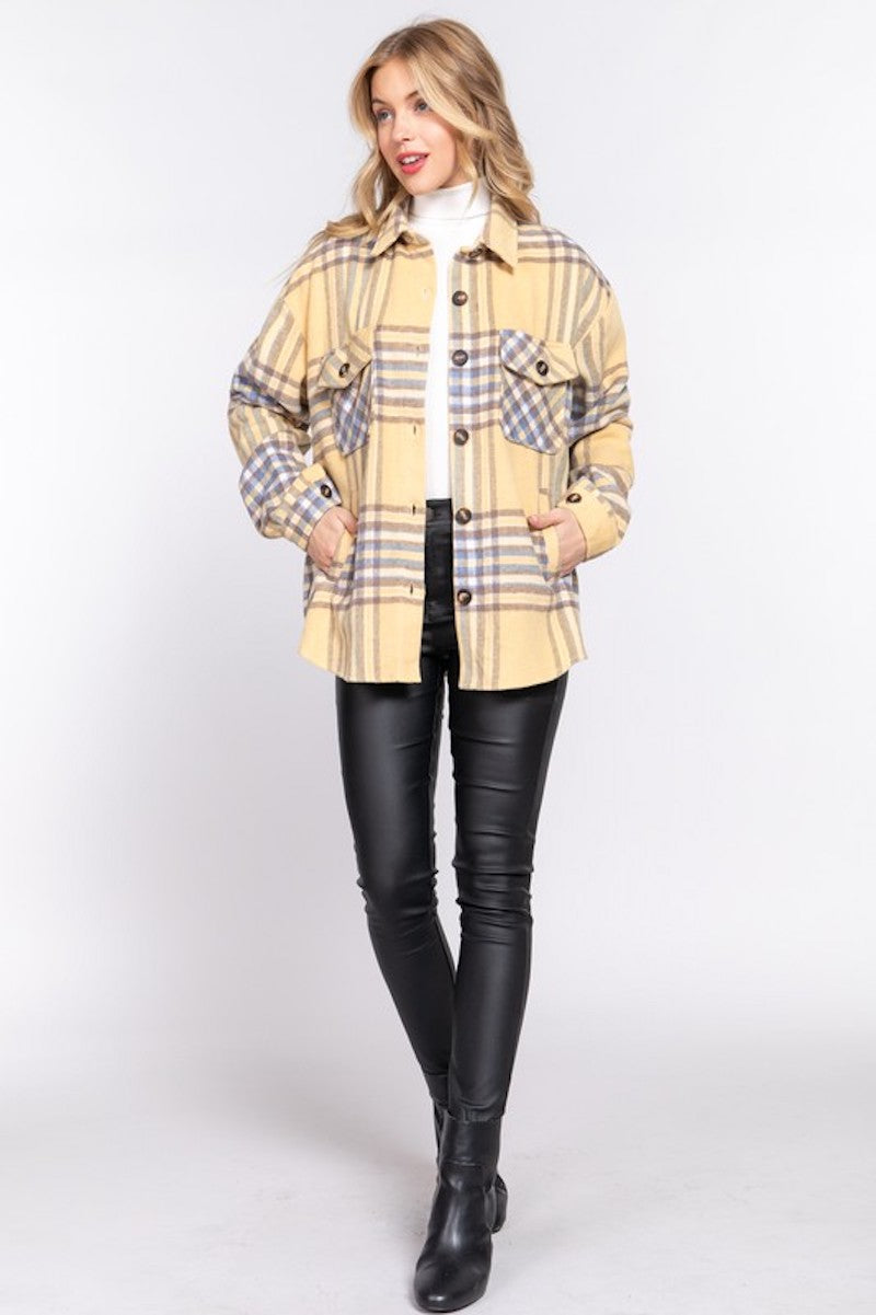Yellow plaid Shacket