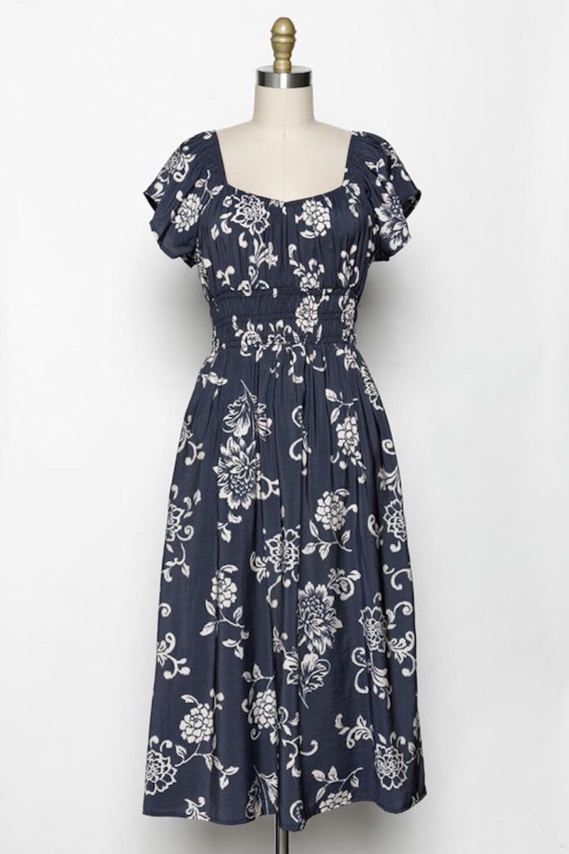 Charcoal Navy Midi