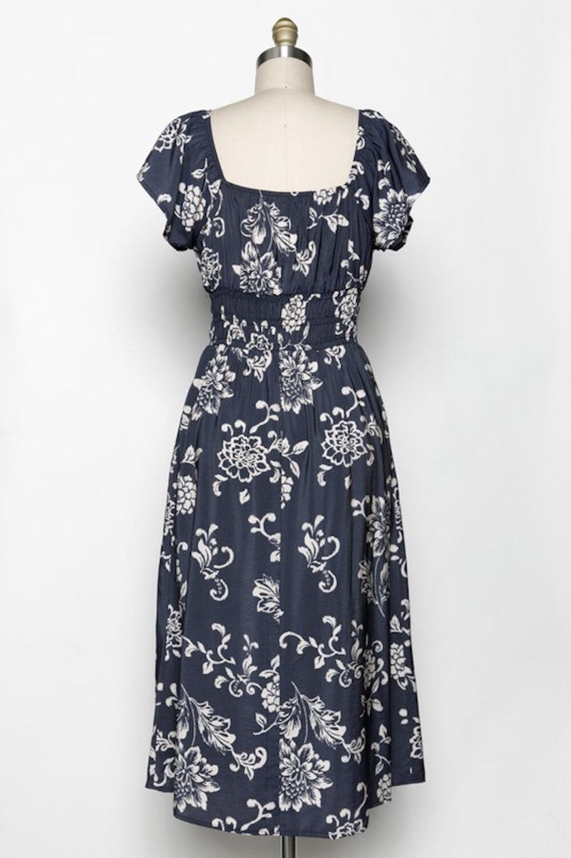 Charcoal Navy Midi