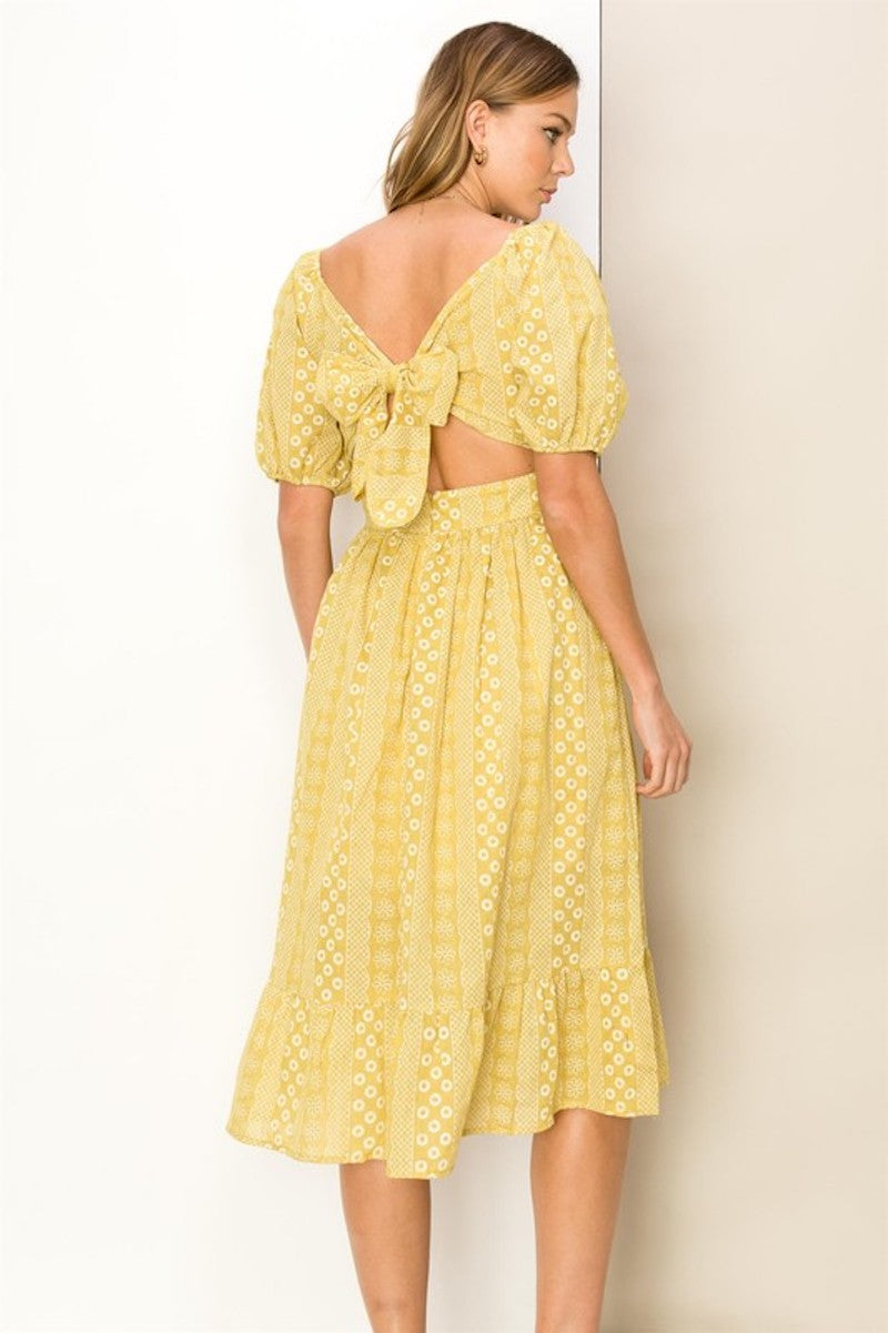 Mustard Bow Back Dress