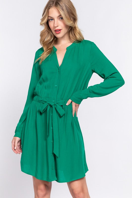 Kelly green hotsell long sleeve dress