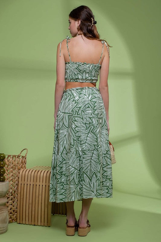Green Leaf Maxi Skirt