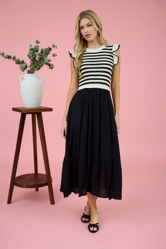 Chic Striped Knit Flowy Midi | AndyLiz Chic Striped Knit Flowy Midi | AndyLiz