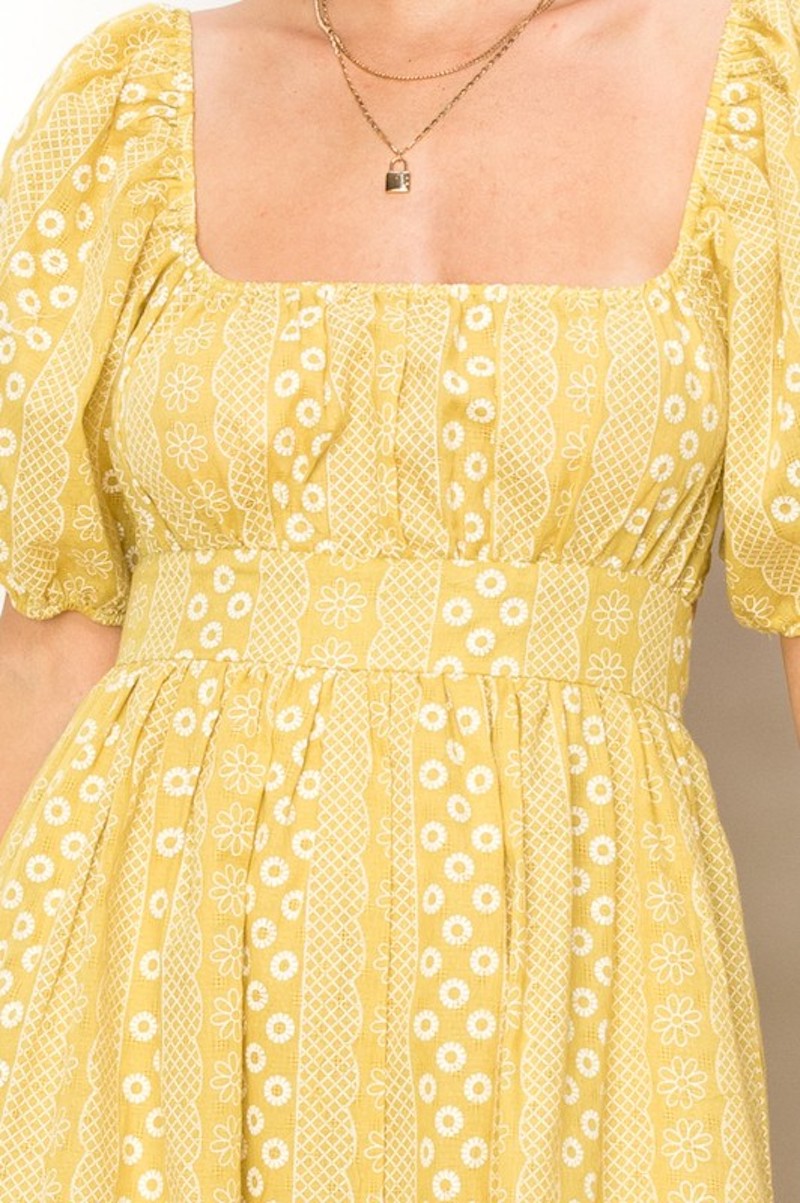 Mustard Bow Back Dress