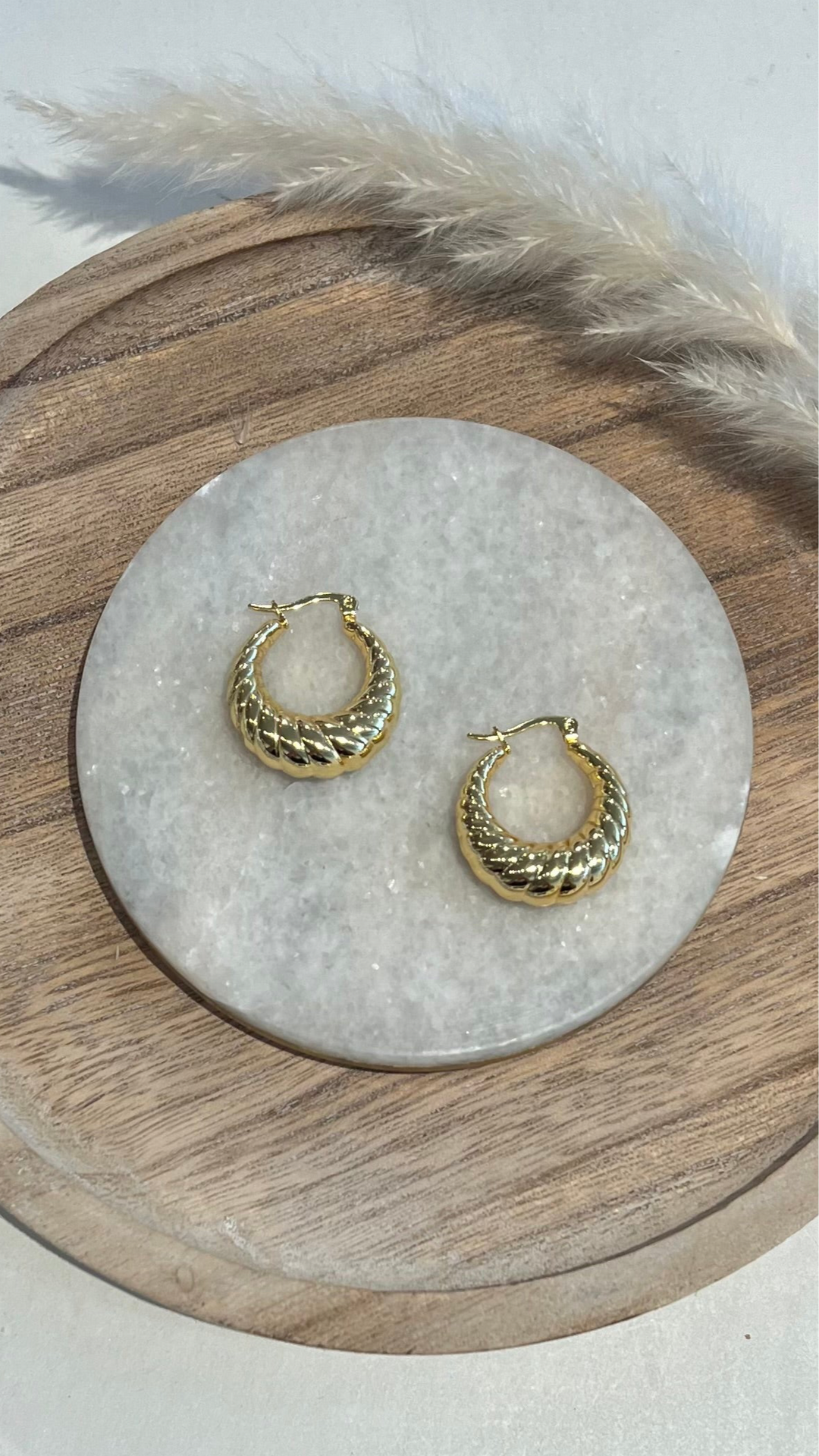 Twisted Gold Hoop Earrings