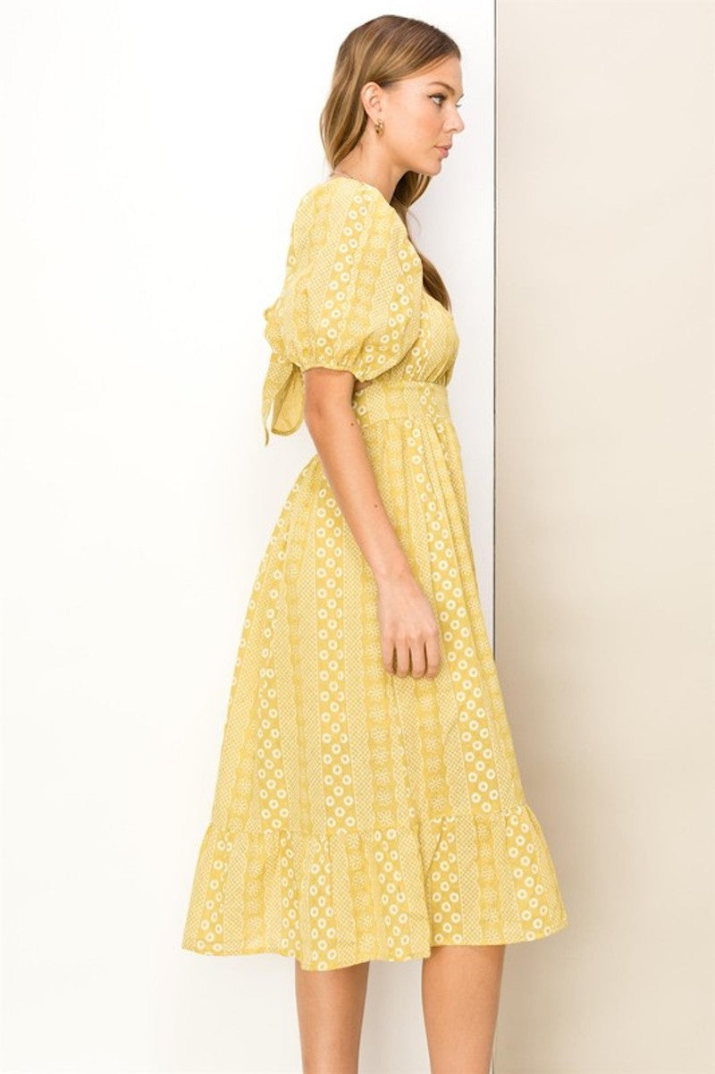Mustard Bow Back Dress