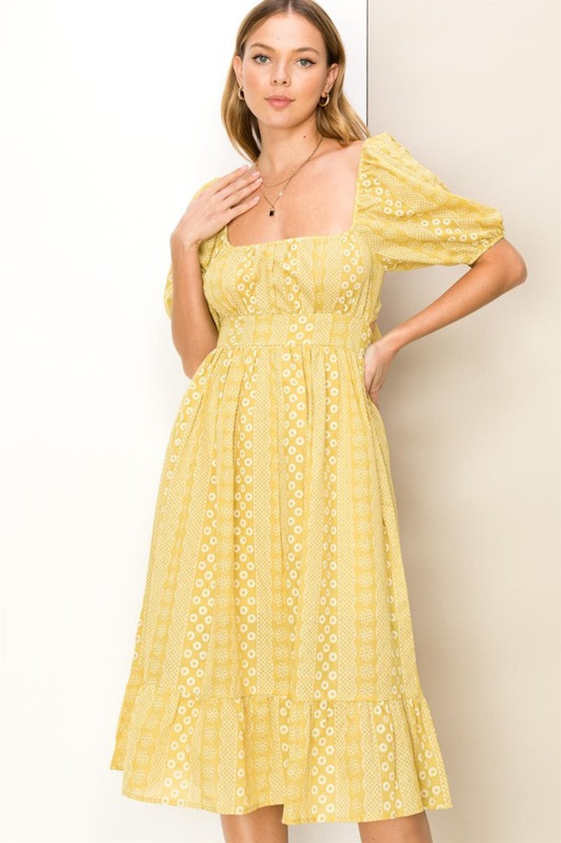 Mustard Bow Back Dress