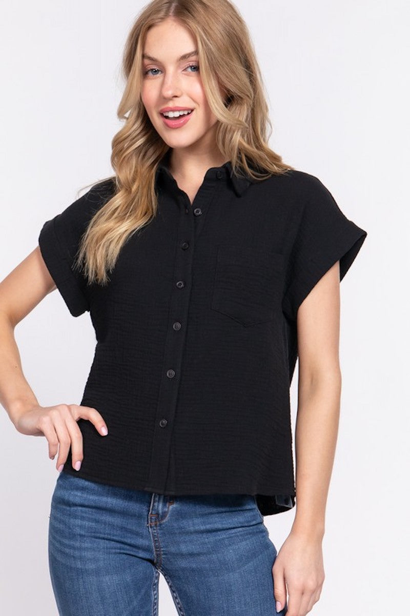 Black Gauze Blouse