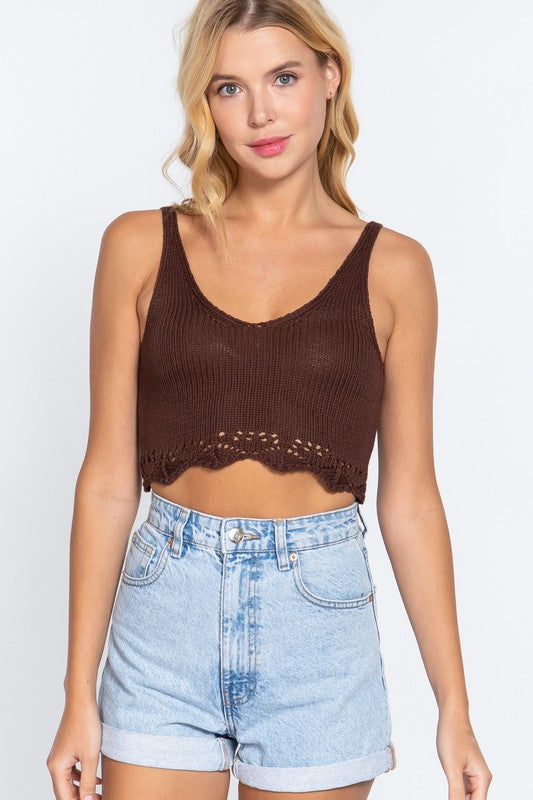 Carla's Cami Crochet Knit Top