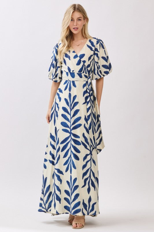 santorini satin wrap dress in dusty blue Satin Dusty Blue Wrap Dress