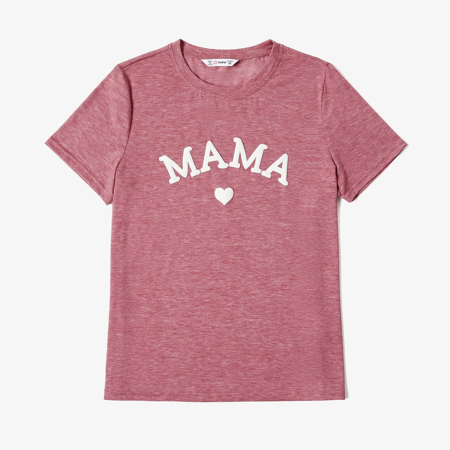 Mommy and Me Heart Pattern Cute Foam Printing Pink Tops