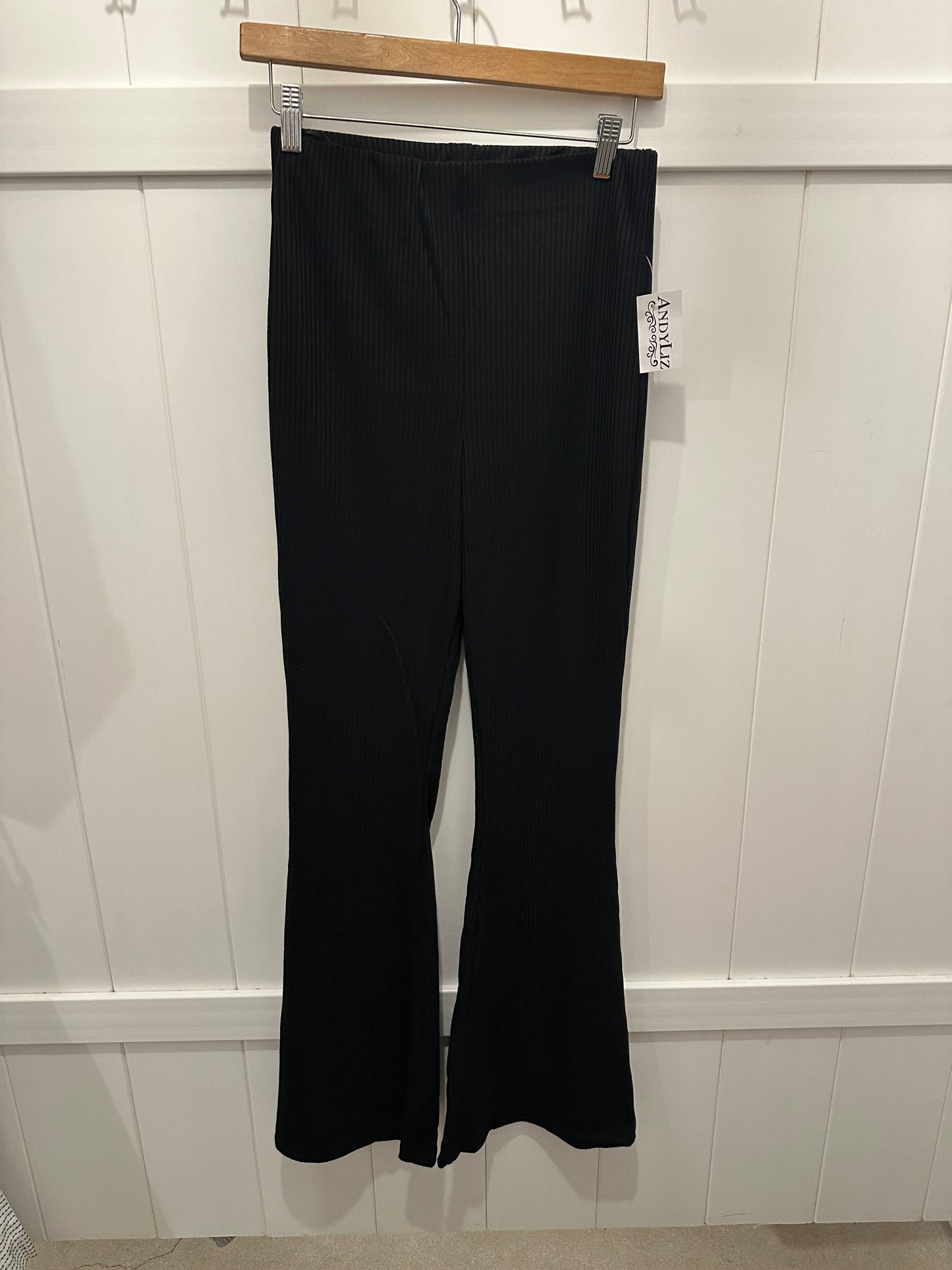 Blk Rib Flare Bottoms