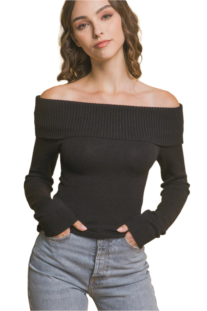 Black Off Shoulder Top