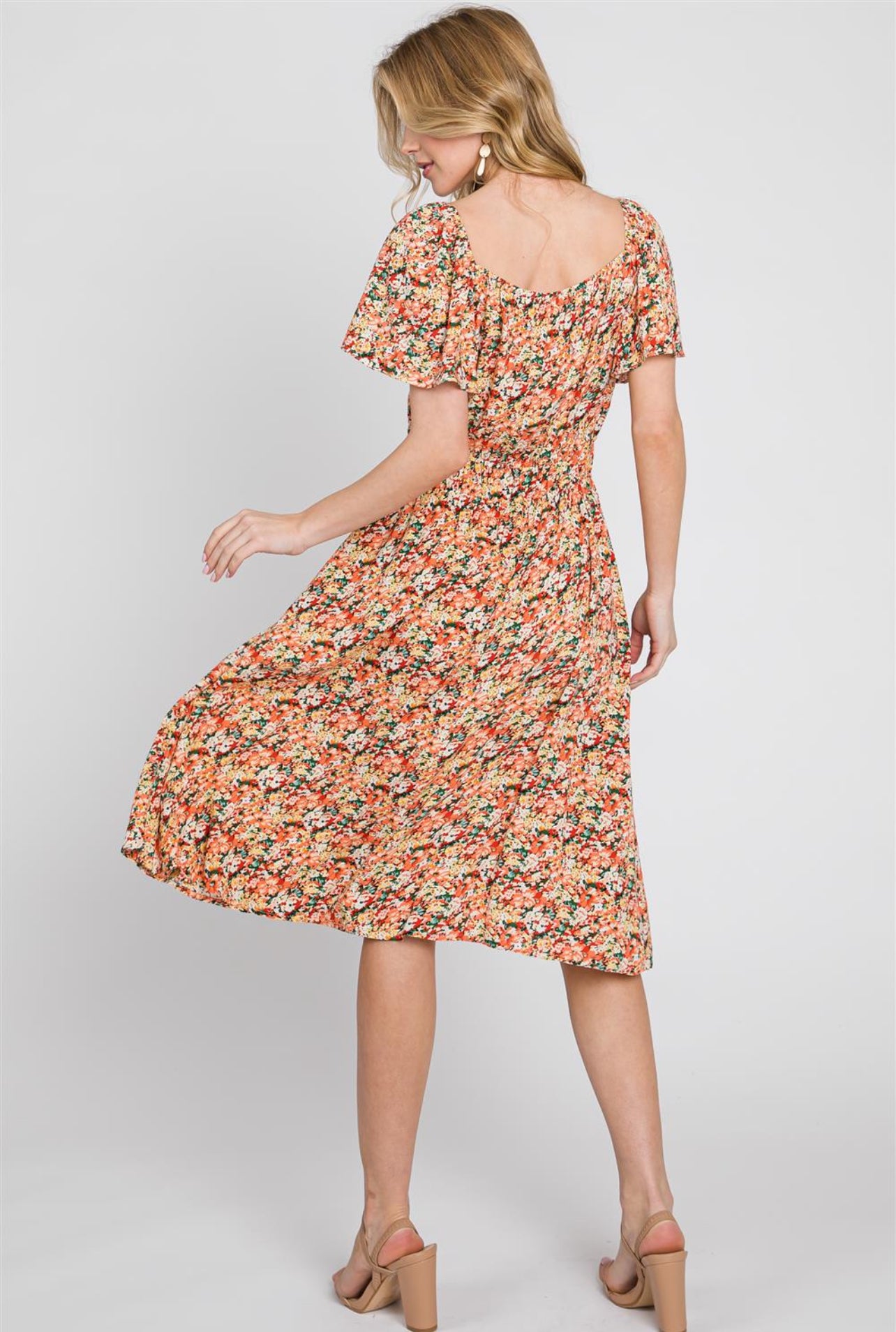 Peachy Floral Dress