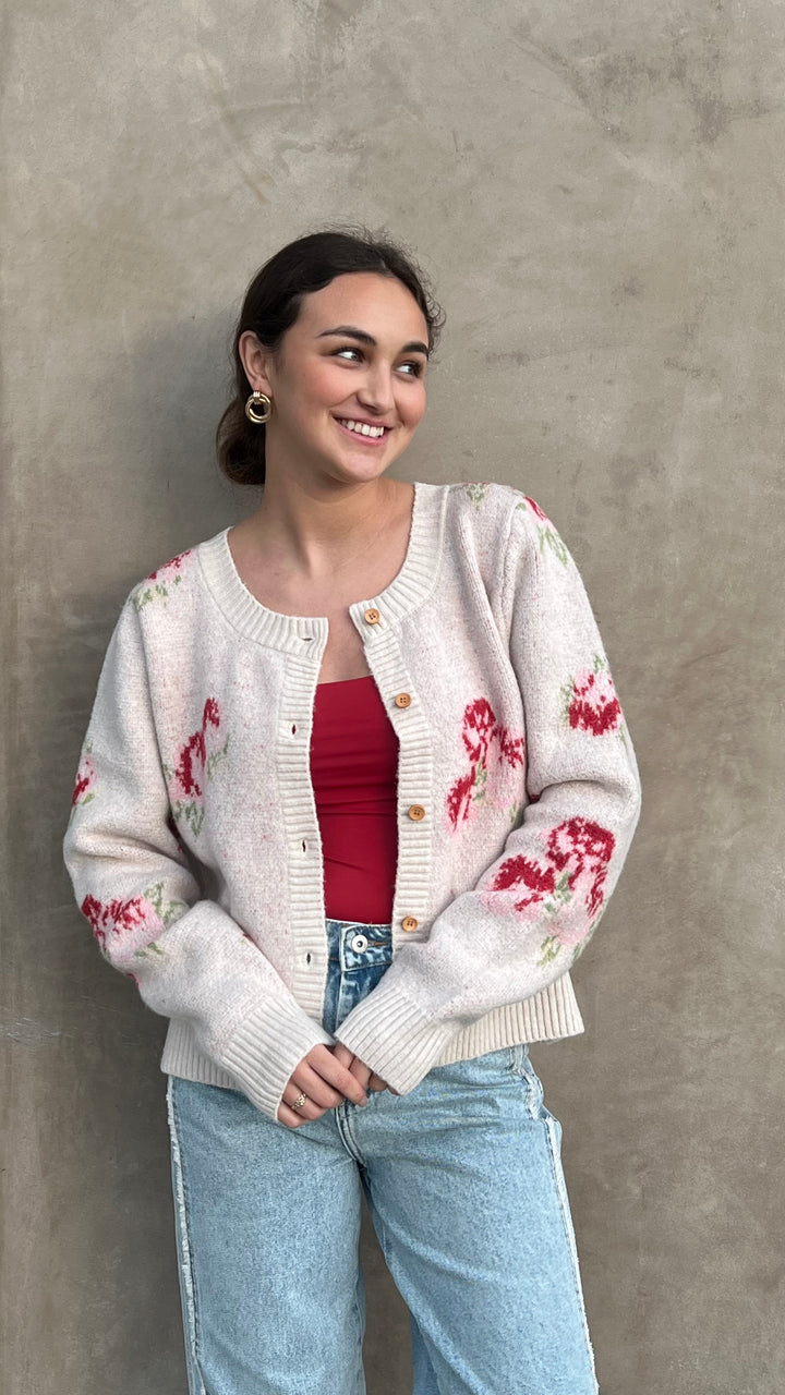 Cozy Rose Cardigan