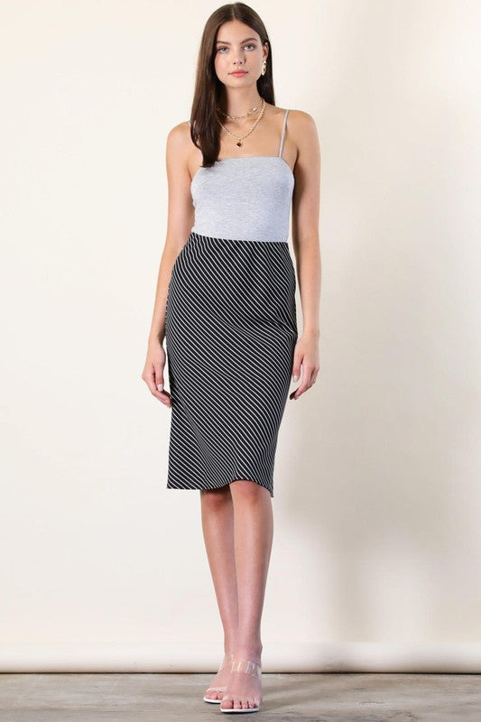 Stripe Pencil Skirt
