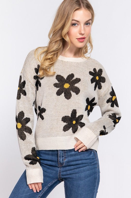 Ivory Daisy Sweater