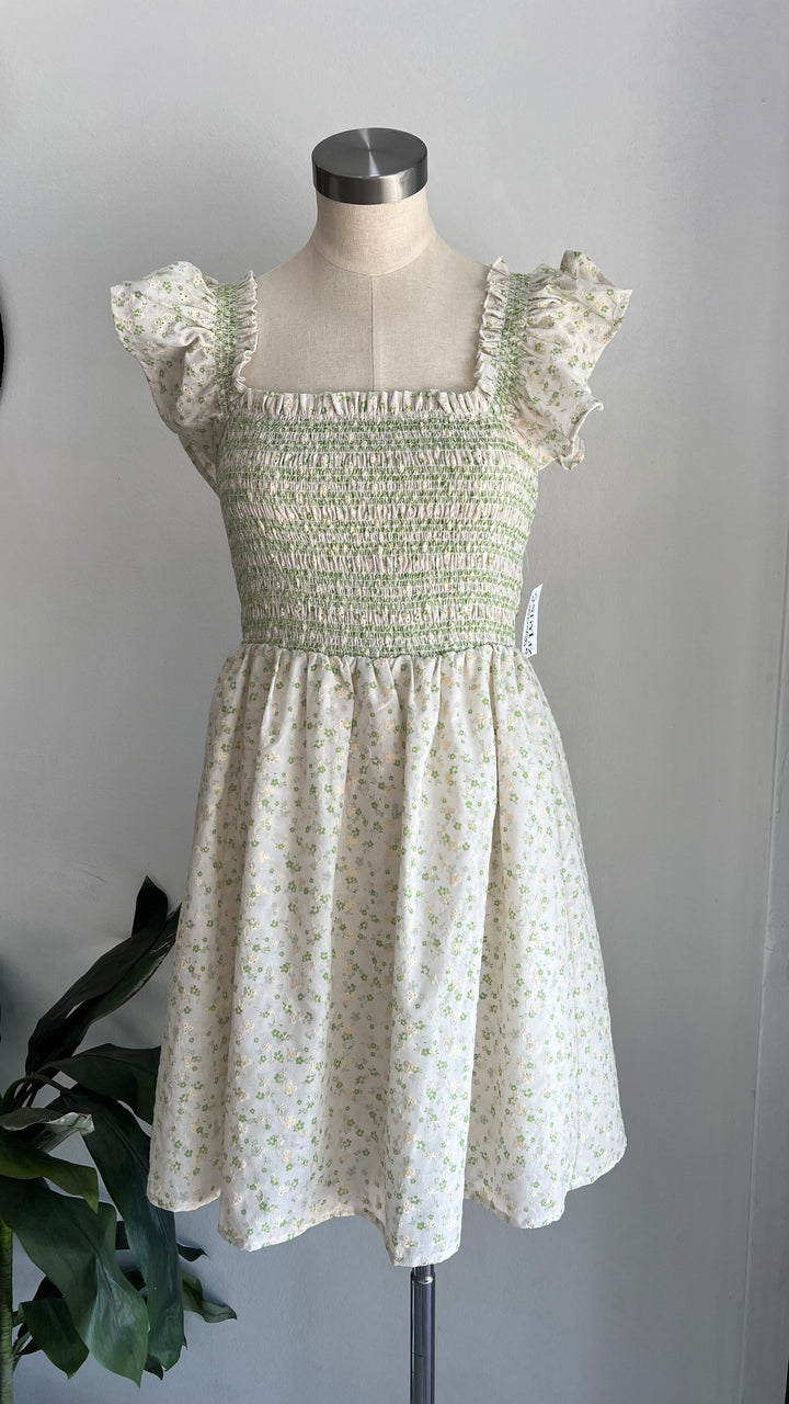 Green floral dress