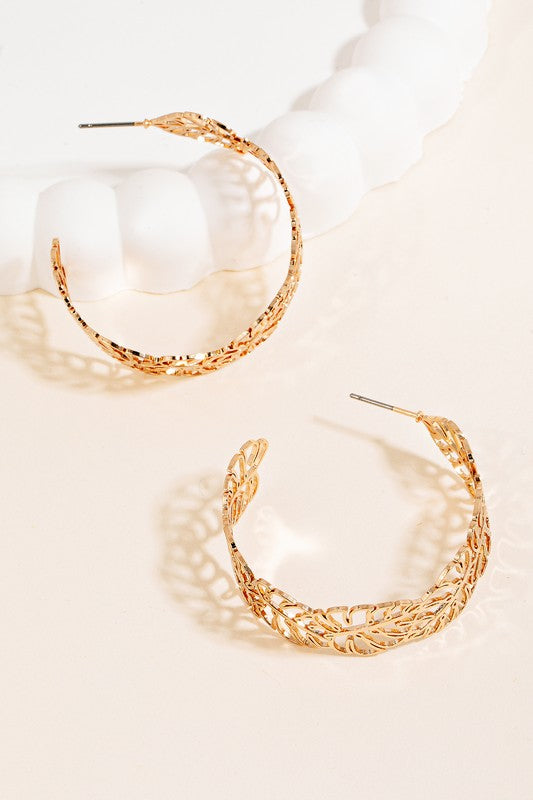 Gold Leaf Hoops