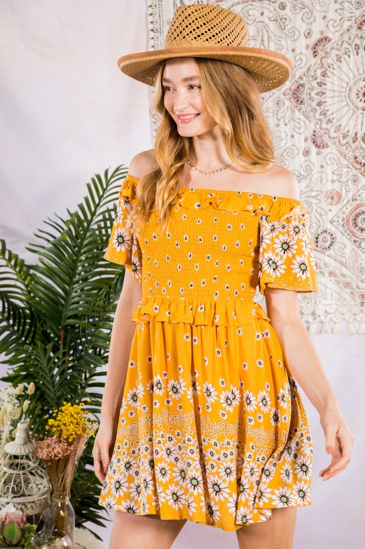 Daisy Mustard Dress