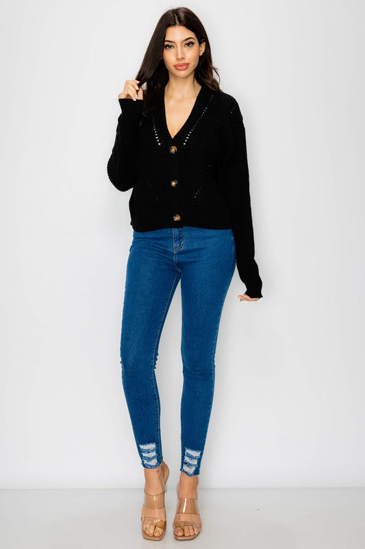 Cozy Knit Cardigan in Black