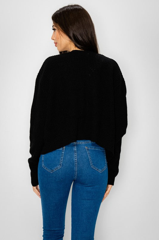 Cozy Knit Cardigan in Black