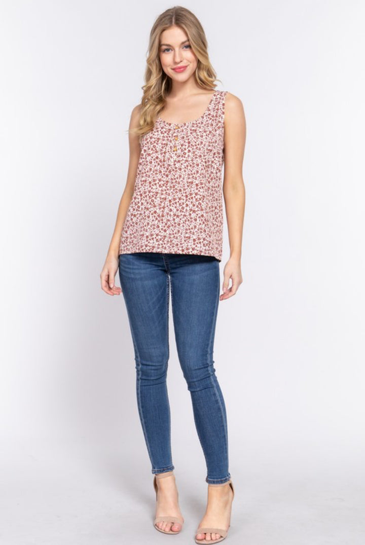 Rust floral top