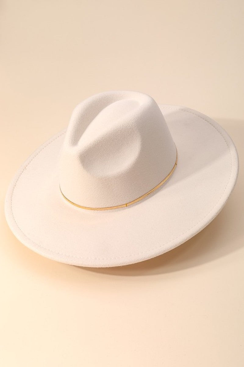 Gold Band Hat in Ivory