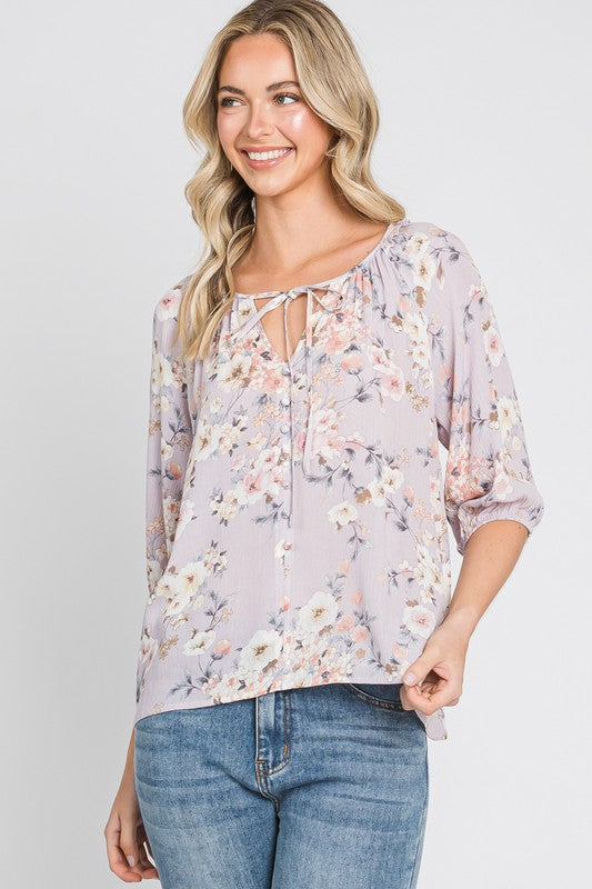 Lavender Floral Blouse
